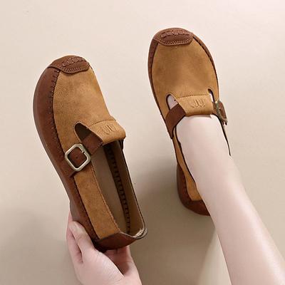 Autumn Maillard Flats Slipper für Damen Retro Loafer Mode Mikrofaserleder Dünne Schuhe Damen Weiche Sohle Freizeitschuhe