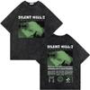Game Silent Hill  Vintage Washed Tshirt Men Women Gothic Fashion T Shirts High Quality Cotton Oversized Tshirts Streetwear