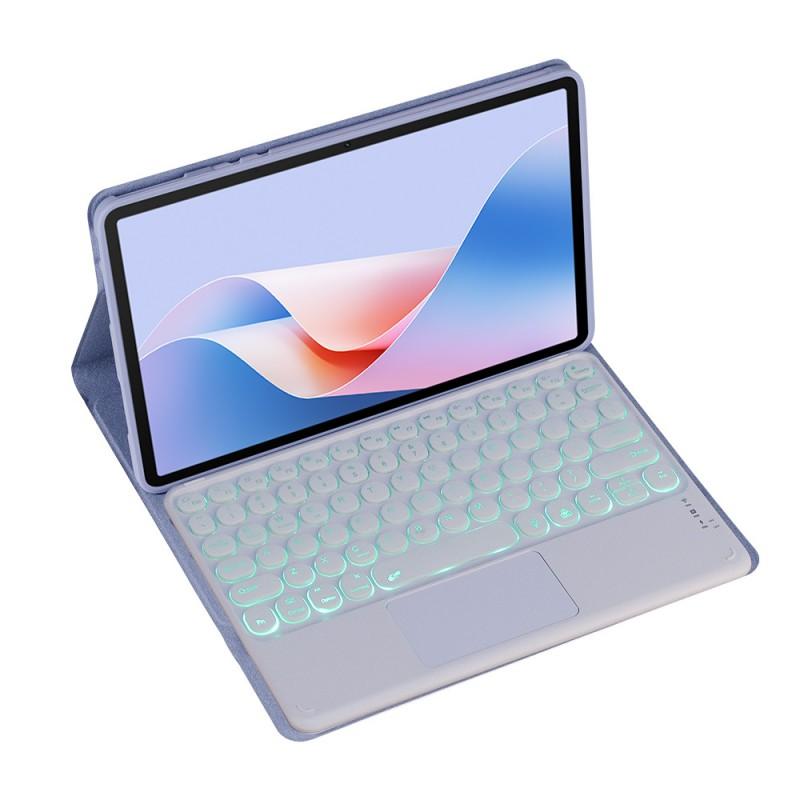 11 Inch Tablet Keyboard Case With Backlit Bluetooth Pen Slot Stand A9 Plus PU Leather Flip Cover