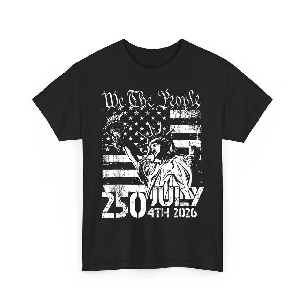 250 Years American Flag 250th Anniversary Birthday USA Patriotic 4th Of July Tee Unisex T-Shirt L