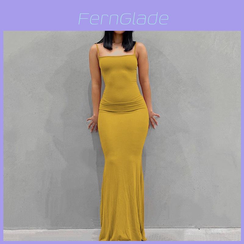 Solid Color Slim Fit Dress With Backless Design For Casual Wear