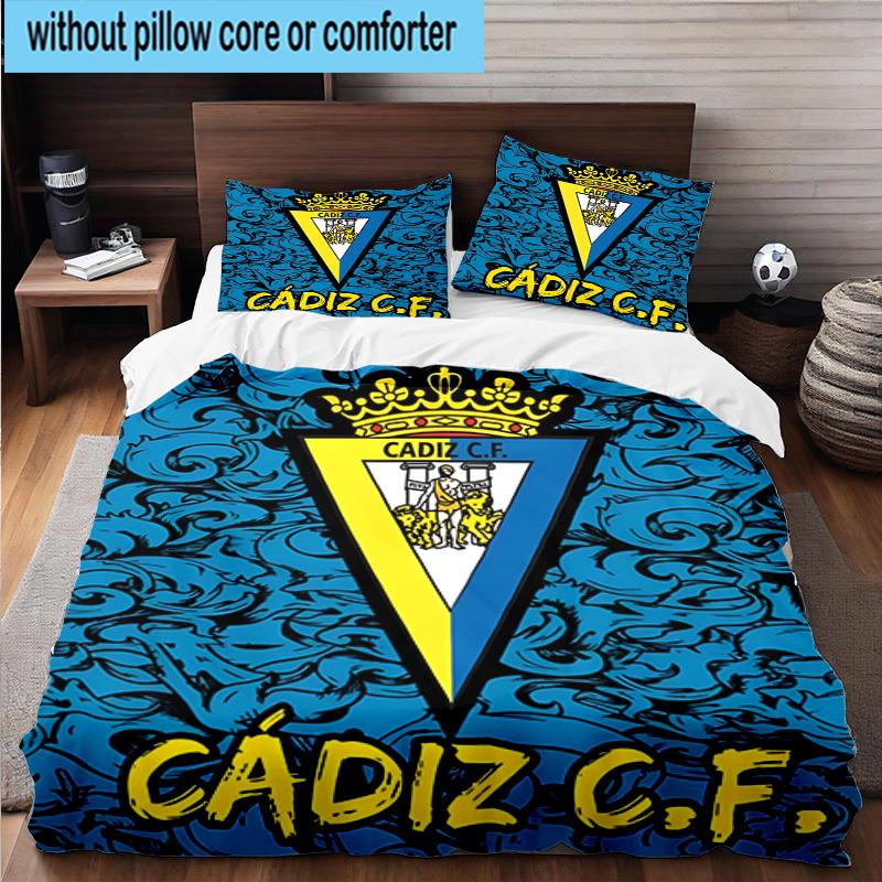 3-teiliges Bettwäsche-Set mit Cadiz-Wappen, inklusive 1 Bettbezug und 2 Kissenbezügen. Perfekt für Schlafzimmer, Wohnheim, Fan-Weihnachtsgeschenk