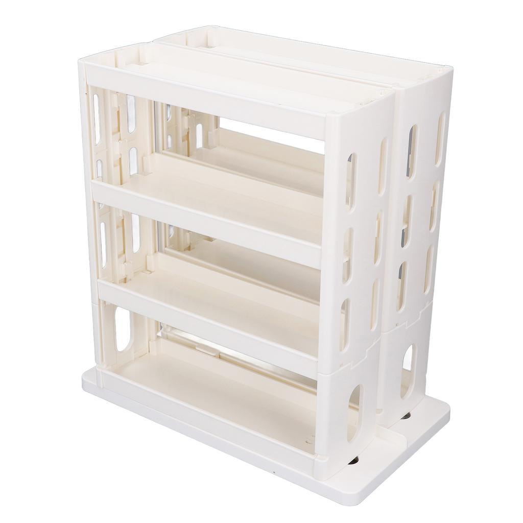 Folding Storage Shelf 90 Degree Rotating Spice Organizer Rack for Kitchen and Bathroom Cabinet