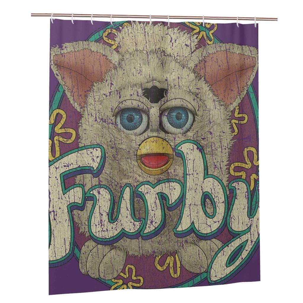 Snowball Furby  Shower Curtain Bathroom Polyester Waterproof Bath Curtains with Hooks
