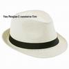 Sombrero Panamá de Estilo Británico para Hombre: Sombrero de Paja con Borde Negro, Diseño Jazz Europeo y Americano, Sombrero de Paja Casual de Verano