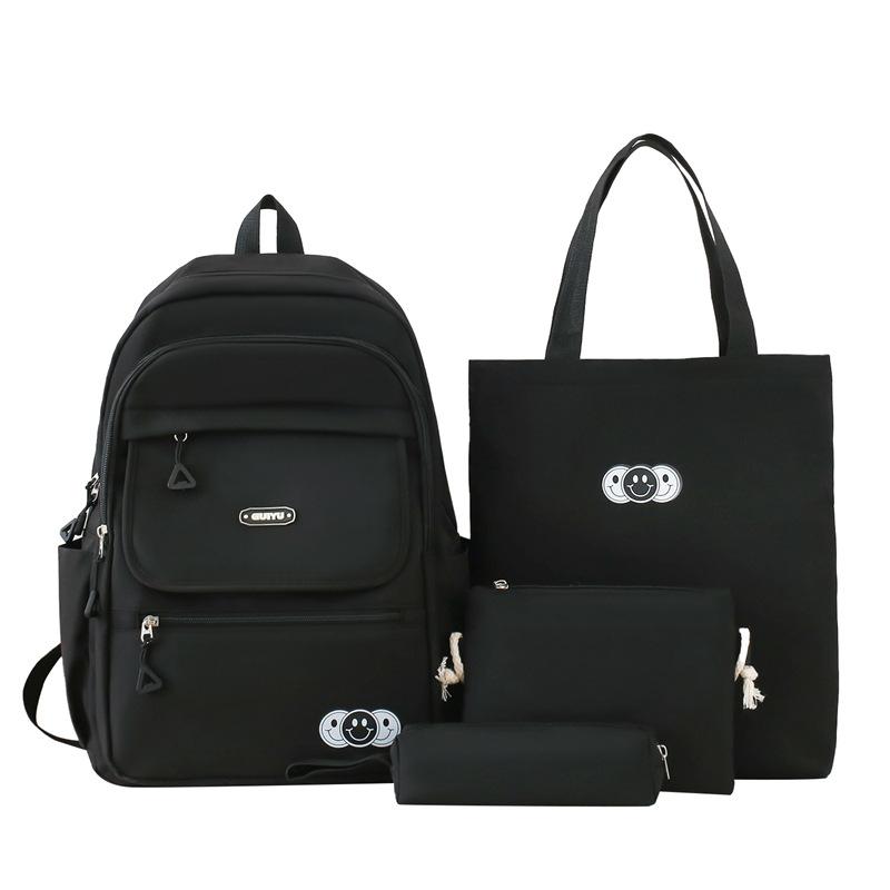 Junior High School Students' School Bag Korean Version Four-piece Set Senshi Fresh Campus Backpack Elementary School Students' Large Capacity Backpack