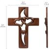 Hochzeits-Kreuz Wanddekoration, Handgefertigtes Holzkreuz mit verschlungenen Herzen, Handgeschnitzte Wandhängedeko, Valentinstags-Ostern-Hochzeitsgeschenk