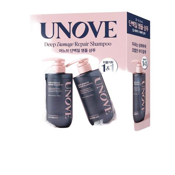 Unove (oyW) Deep Damage Repair Shampoo Double Special Set (500ml+500ml) 1 Pack