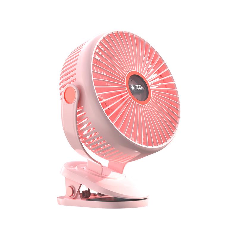 8-Inch USB Atmosphere Light Clip Fan: Silent, High-Wind, Ideal for Home or Office Desktops.