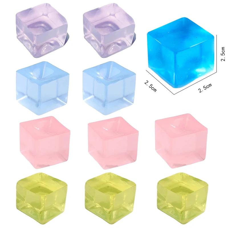 10pcs Color Block Pressure Balls Pinch Fidget Toys Stress Relieve ADHD Autism Sensory Toys Soft Party Gifts Children's Toys