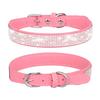 Rhinestones Dog Collar Cute Dazzling Sparkling Soft Suede- Leather Dog for Cat Rhinestones Collar Crystal-DiamondP
