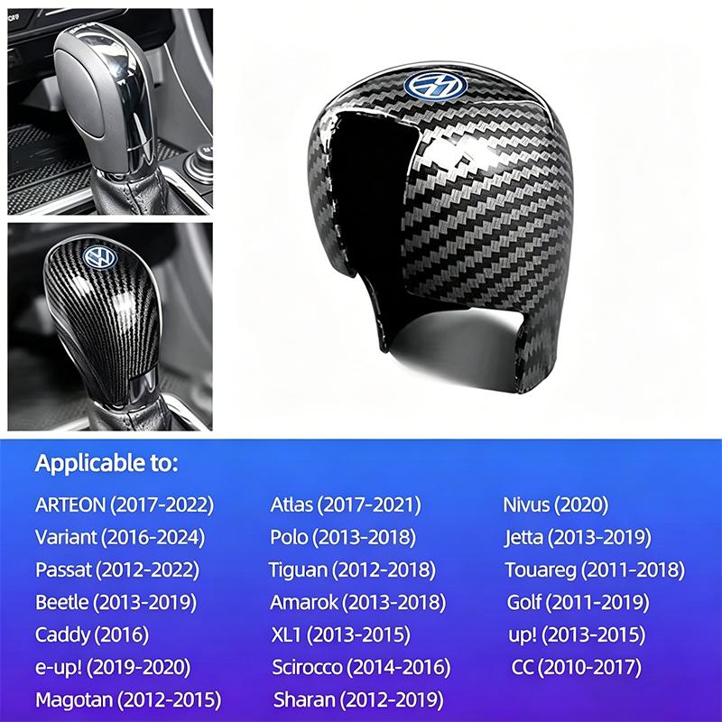 Volkswagen Gear Stick Cover Car Shift Lever Carbon Fibre Shell For VW Golf Polo GTI Tiguan R-Line Passat Variant Jetta Tirevalve