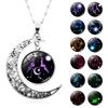 12 Constellation Half Moon Zodiac Sign Astrology Horoscope Pendant Necklace