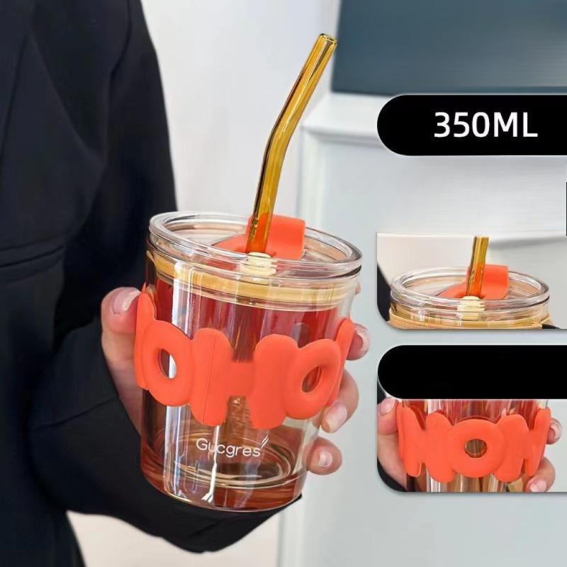 High Appearance Level Deer Cup Glass Water Cup Bamboo Joint Cup Coffee Beverage Straw Cup