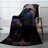 Black Blue Crow Blanket Soft Warm Throw Blanket Nap Blanket For Couch Sofa Office Bed Camping Travel Multipurpose Gift Blanket For All Season