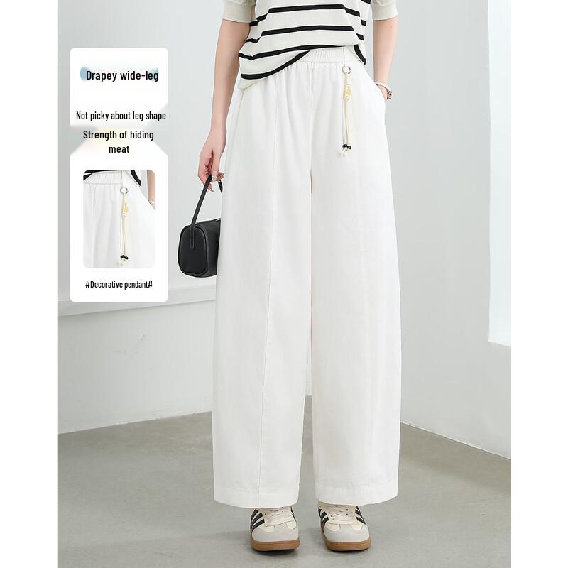 TERRE BLEUE Women s Loose Fit Straight-Leg Casual Pants L