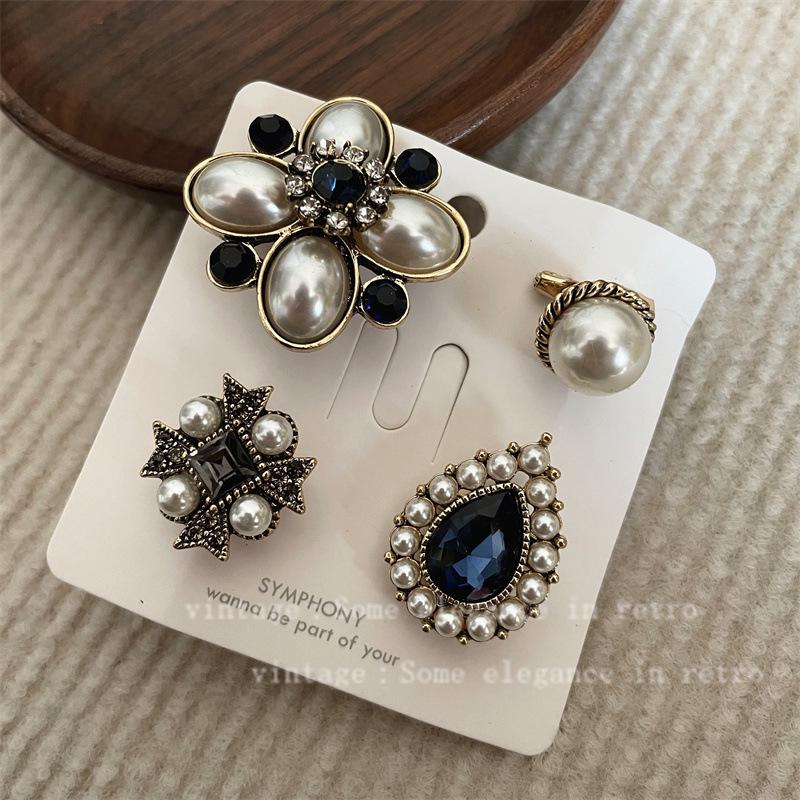 Vintage Distressed Brooch Set: Coco Style Corsage Pin Collection