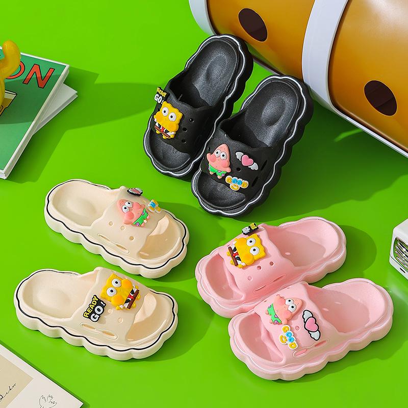 Kids' Fashion Bow Slippers - Non-slip, Durable, Thick-soled Cartoon Sandals for Boys & Girls, Great for Home & Beach Use