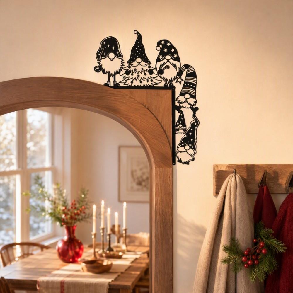 Structure Featuring Christmas Gnomes Decorative Plaque X-mas Wall Art Sign Indoor/Outdoor
