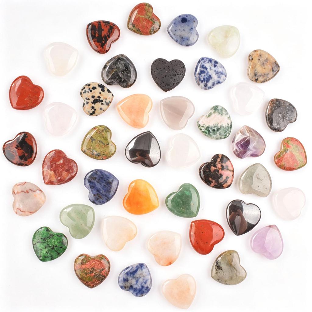 2cm Natural Rose Quartz Heart Crystal Gemstone
