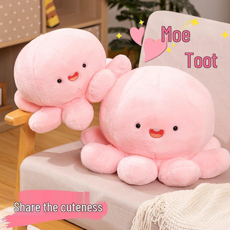 

Adorable Octopus Plush Pillow for Girls - Cute Expression Doll 35 cm розовый