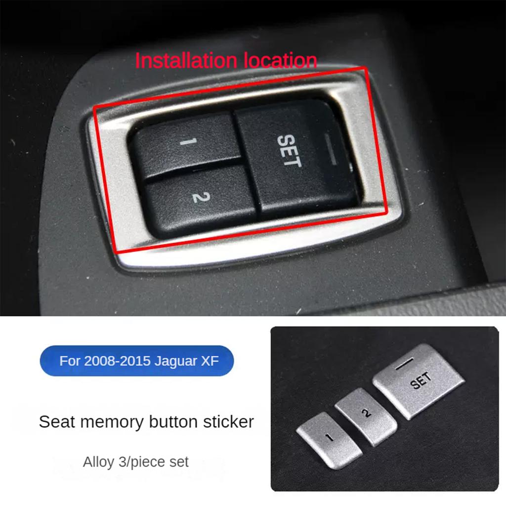 For Jaguar XF Accessories Removable Aluminum Alloy Steering Wheel Multifunction Button Stickers Silver Tuning Car