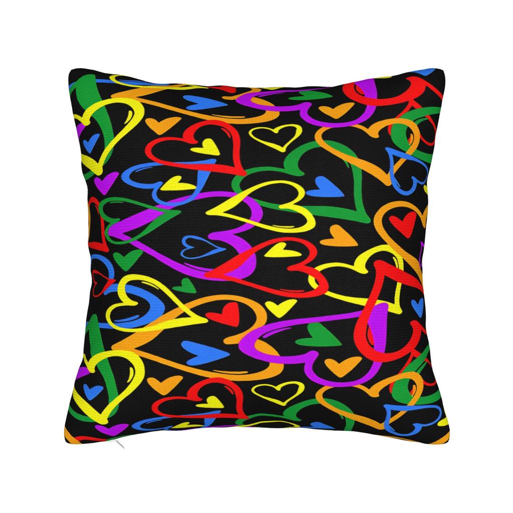 Colorful Heart Pillow Cover Fashion Pillow Case For Wedding Party Home Decor Graphic Cushion Cover Gift