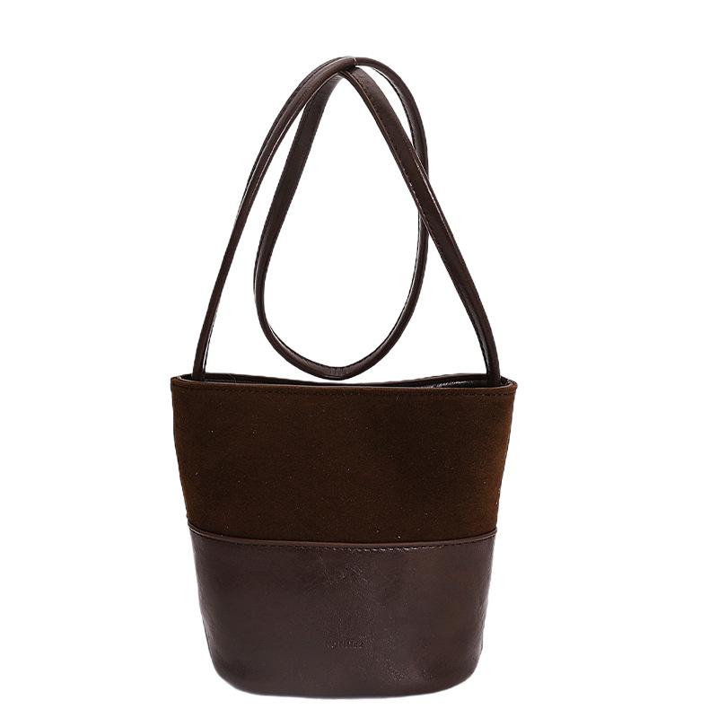 

Сумка-відро, Одноплечова сумка, Універсальна та висококласна повсякденна сумка-кросбоді для поїздок на роботу кавовий