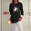 Women's Lined Long Sleeve Halloween Print Pullover for Winter Casual Wear