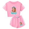 5530 Kids Girls Nastya Print Short Sleeves T-Shirt Shorts Pants Sport Clothes Set