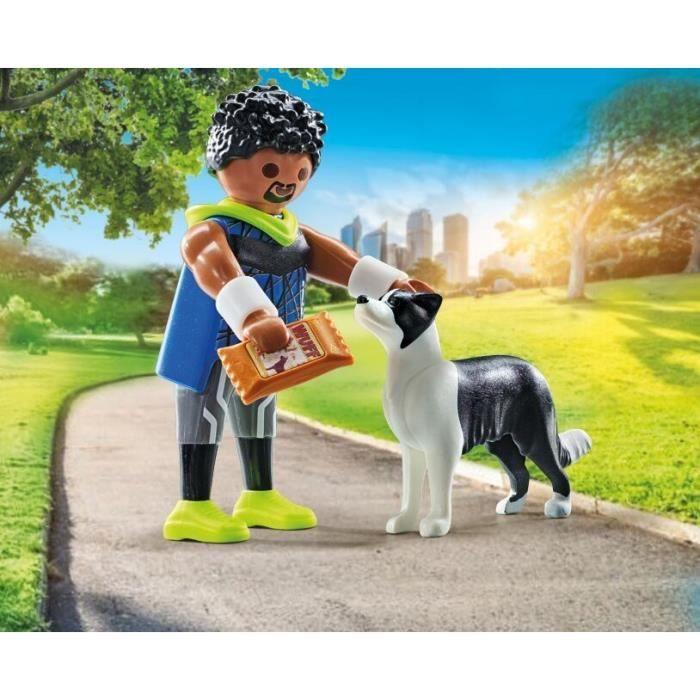 PLAYMOBIL 71740 Sporty Man with Border Collie, My Life, 7 Pieces, From 4 Years