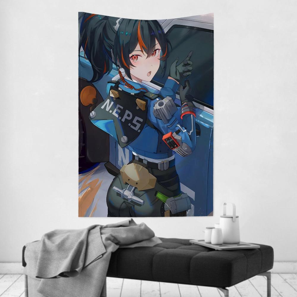 Game Anime Zhu Yuan Tapestry Room Decor ZZenless Zone Zero Wall Cloth Party Hanging Background Room Decor Baby Room