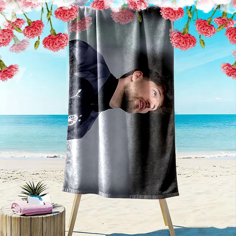 Gregor Kobel Print Beach Towel, Large Soft Quick Dry Towel for Beach Camping Swimming