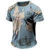 Vintage Compass Pattern T-Shirt For Men Navigation Map 3D Printed Tees Summer Fashion Casual Loose Street Tops O-Neck T Shirts