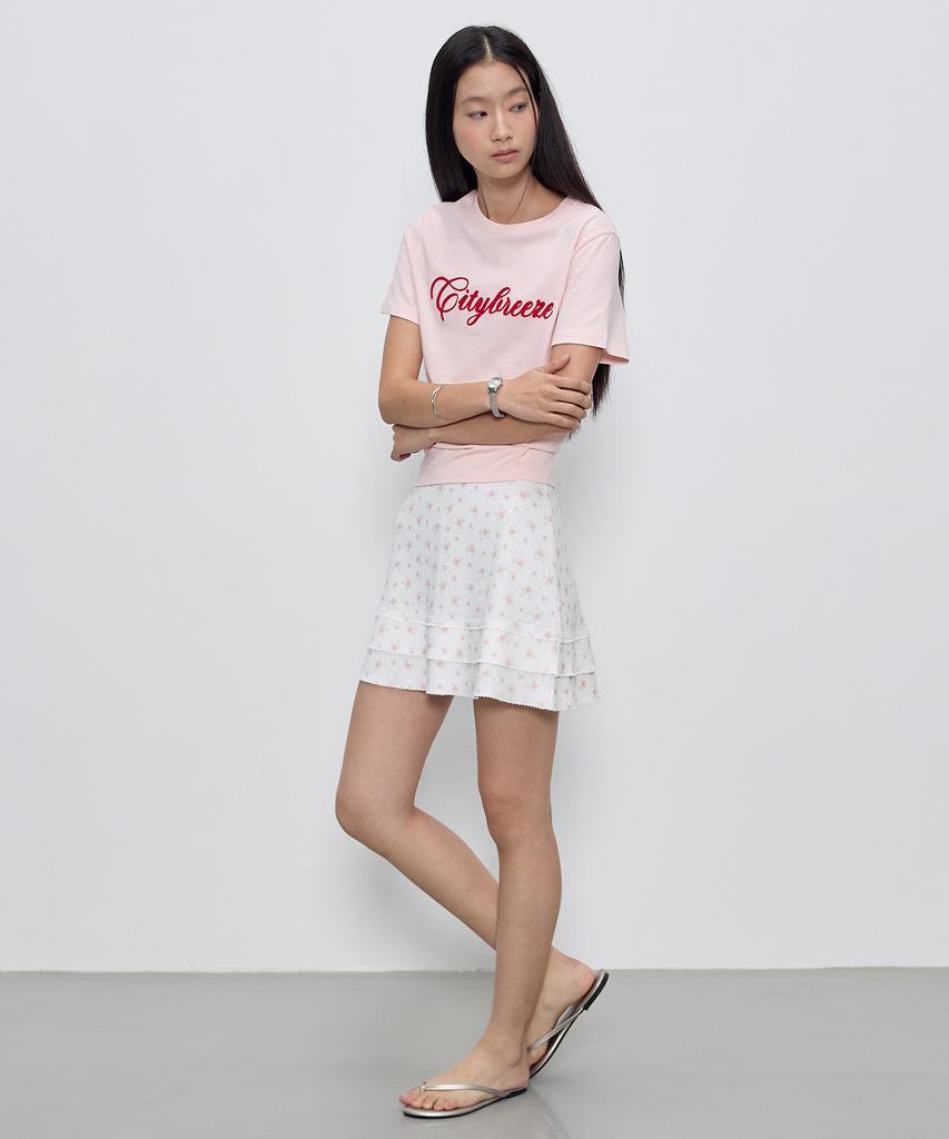City Breeze Glass Motif Mini Skirt_White