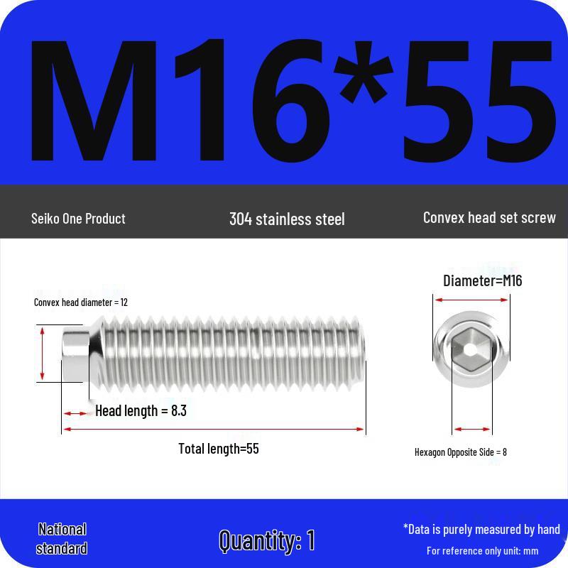 304 Stainless Steel Cup Point Grub Screw - Sizes M3 To M10