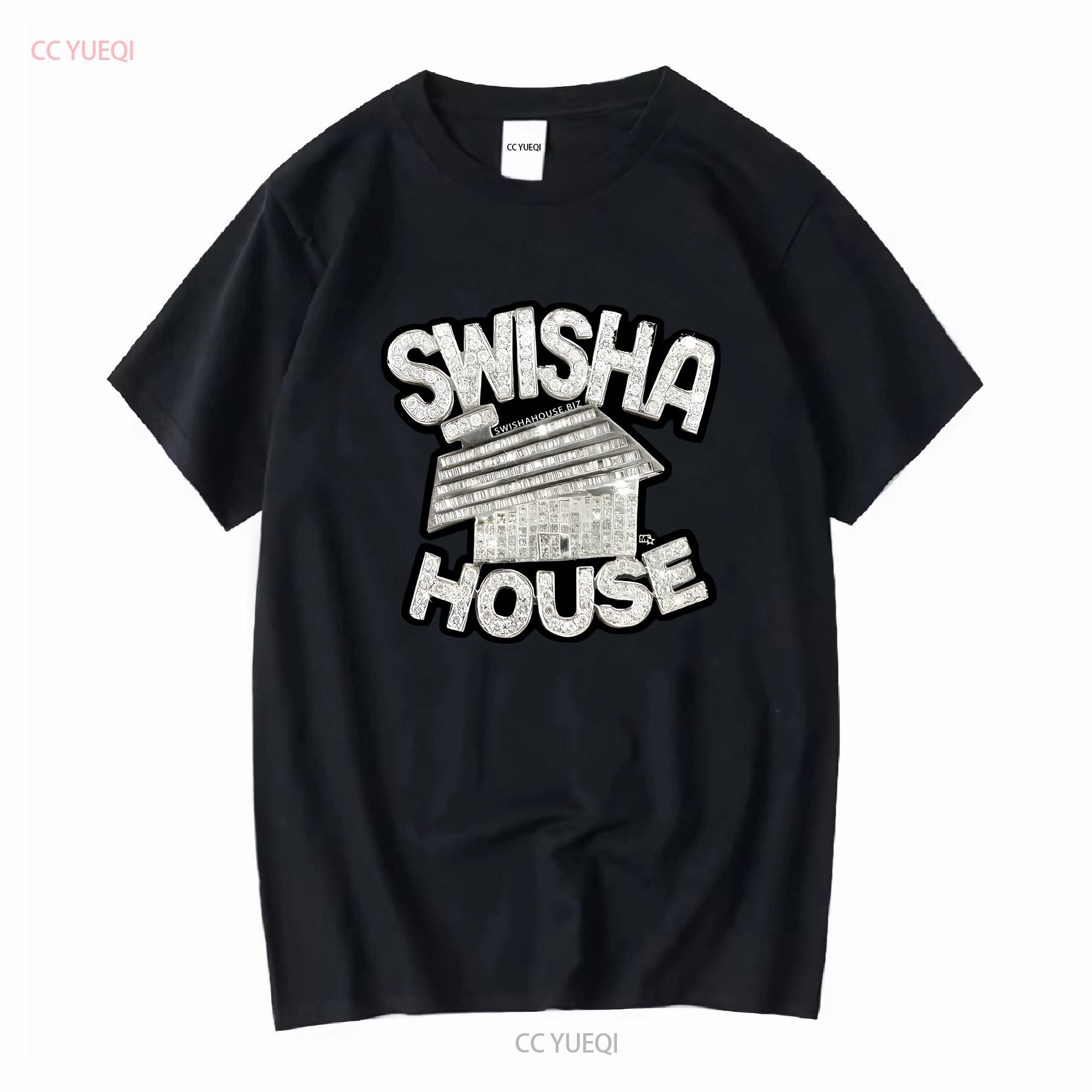 

New item SWISHA HOUSE american funny logo T Shirt S 5XL vintage Washed streetwear homme fashion Breathable Soft Stretched 4XL
