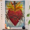 Sacred Heart of Jesus Canvas Painting Mary Hanging Bohemian Tapestry Cheap Hippie Wall Hanging Bohemian Wall Tapestrie