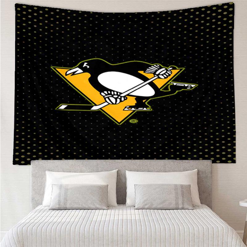 Pittsburgh Penguins Hockey Team Tapestry, Unique Design Tapestry, Wall Decor for Bedroom,Livingroom, Playroom,Heartwarming Fan Holiday Gifts