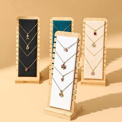 Bamboo Jewelry Display Stand Necklace Display Stand Multiple Necklace Easel Showcase Display Holder For Necklaces