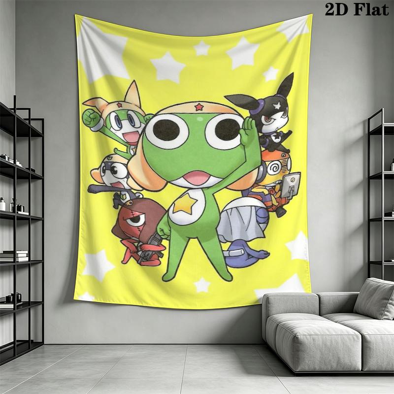 Keroro Wall Tapestry Aesthetic Wall Hanging Printed Fabric Blanket Decorative Tapestries for Bedroom Living Room Home Decor