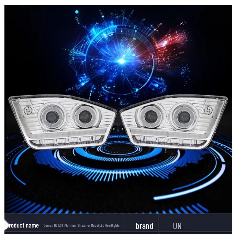 Compatible Ouman EST H5est Dual-Lens LED Headlight Assembly - Super Bright, Full LED. Passenger s Side Right