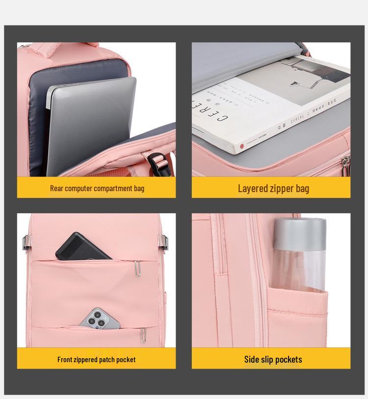 Women's Lightweight Large-Capacity Business Backpack with Shoe Compartment for Travel, Hiking, and Laptop