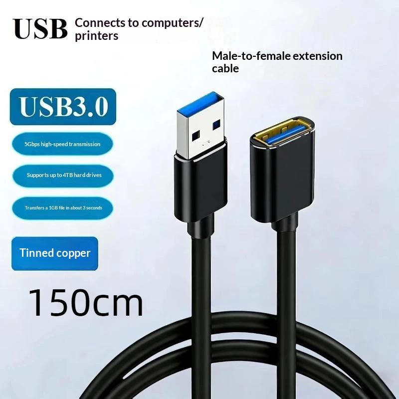 Usb 3.0 Extension Cable Extender Cord Fast Extension Data Transfer Wire 0.3/0.5/1/1.5/2M For Smart Tv One Ssd Pc Laptop