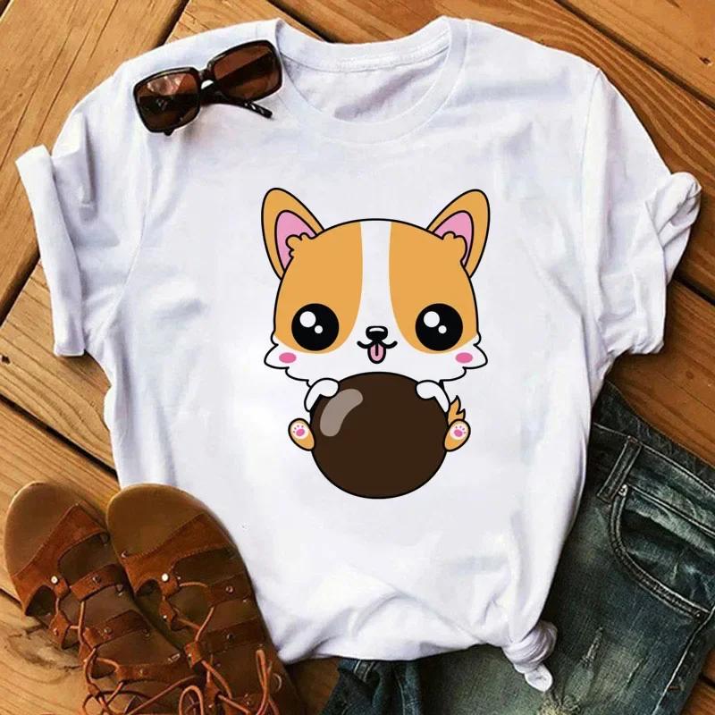 Kawaii Cartoon Milk Tea Printed T Shirt Women Fashion T Shirt Casual Tops 90s Girls Ladies Female Short Sleeve Cute Graphic Tee