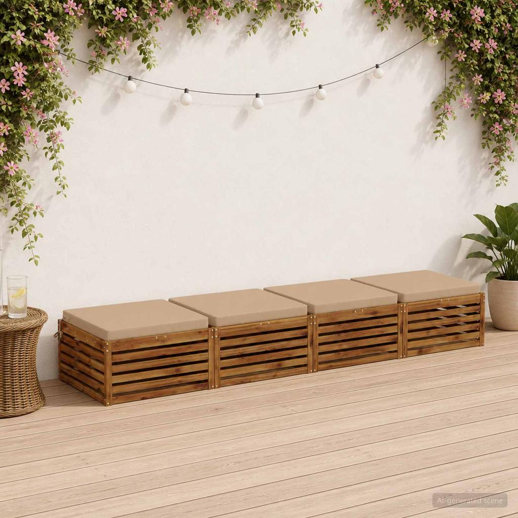 4 piece Seat Cushion Set SOEST 4 pcs. 100percent  Polyester Sand