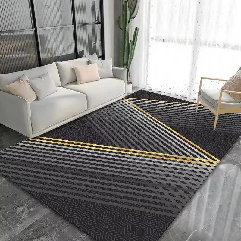 Nordic Geometric Gray Living Room Carpet Decoration Home Modern Luxury Sofa Side Lounge Rugs Non-slip Bedroom Coffee Tables Mat