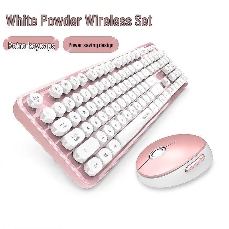 Skyreach Cute Punk Colorful Lipstick Wireless Keyboard & Mouse Set for Girls’ Office