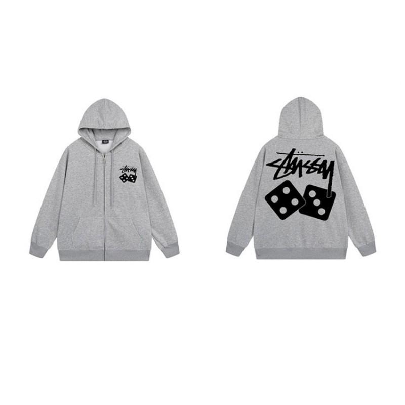 Mens Hooded Zip-Up Fleece-Lined Sweatshirt With Letter Print Casual Oversized Pullover Winter Jacket