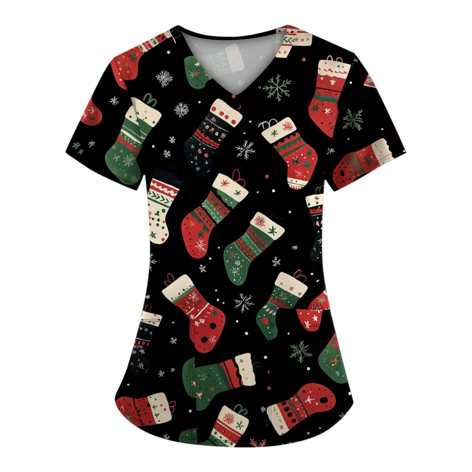 Женские модные топы с короткими рукавами и V-образным вырезом с принтом — фото 7